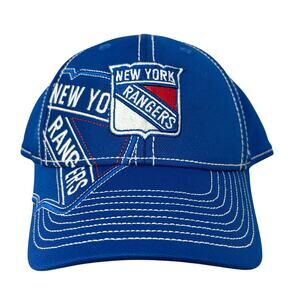 New York Rangers Reebok Center Ice Blue FlexFit Fitted Hat Cap NHL Hockey
